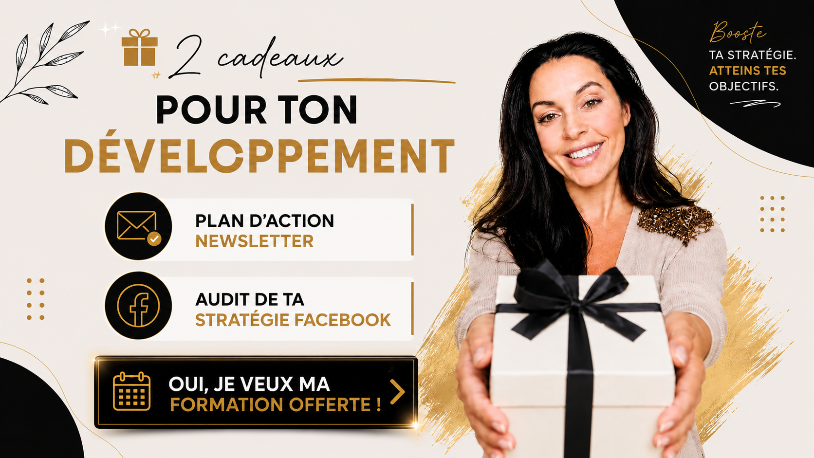 Les bonus offerts aux participants : diagnostic, audit Facebook et plan d'action